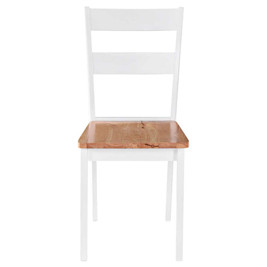 Dining Chairs 2 Pcs White Solid Rubber Wood