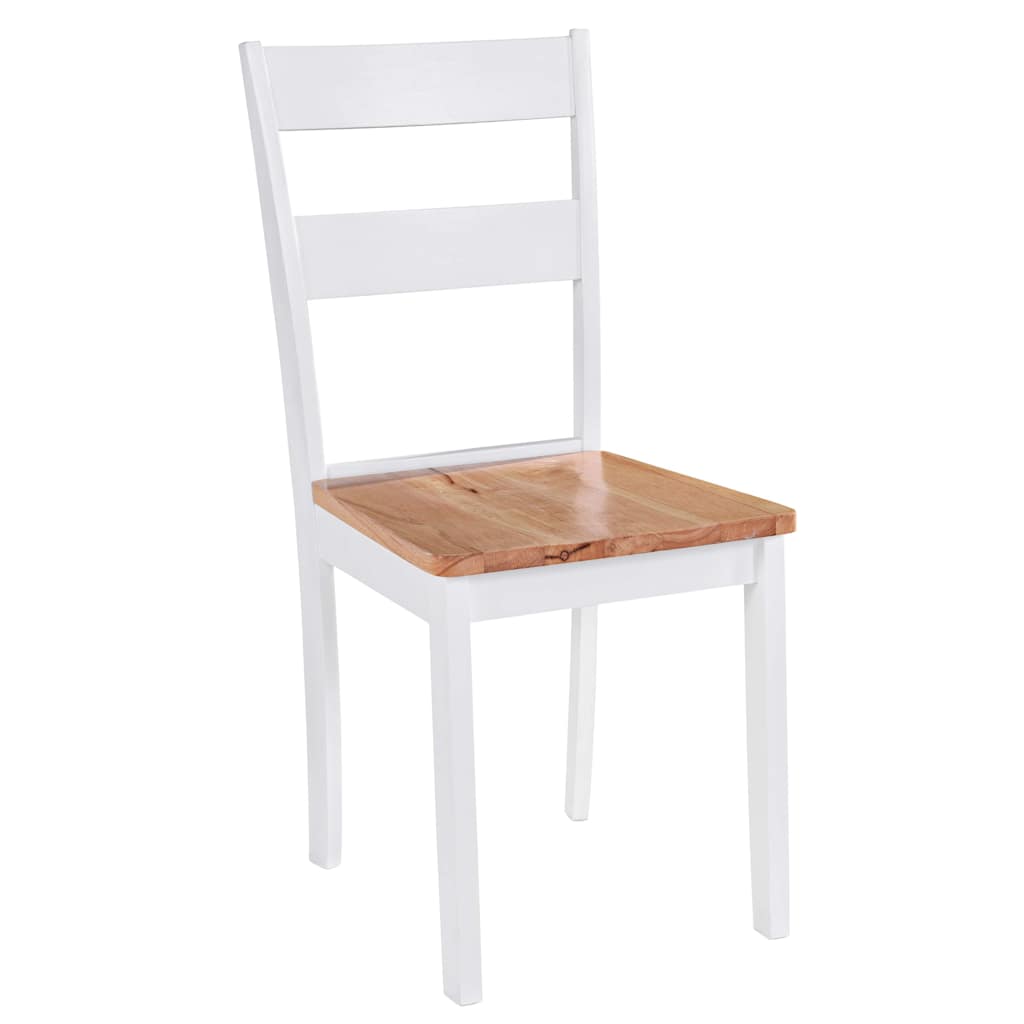 Dining Chairs 2 Pcs White Solid Rubber Wood