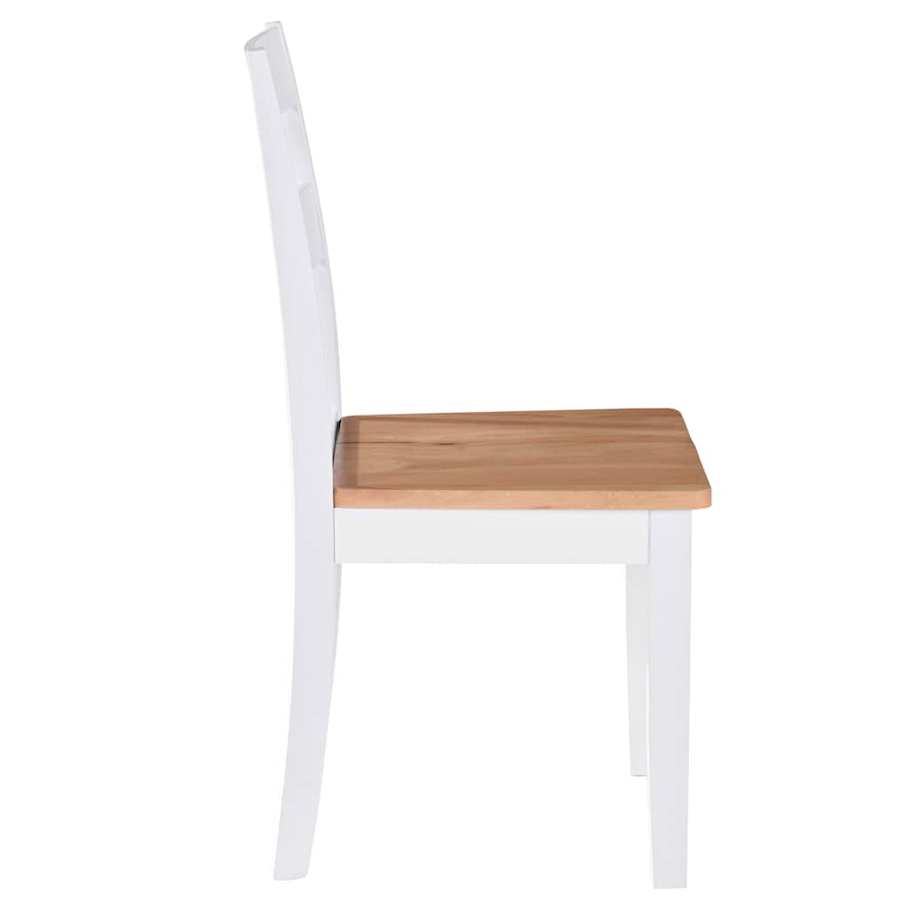 Dining Chairs 2 Pcs White Solid Rubber Wood
