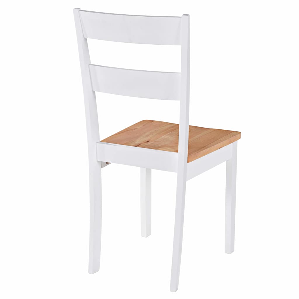 Dining Chairs 2 Pcs White Solid Rubber Wood