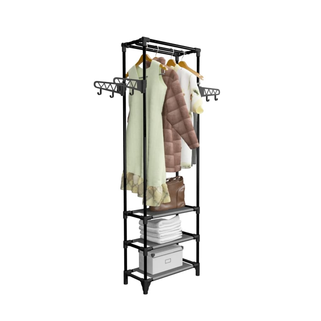 Clothes Rack Steel And Non-Woven Fabric 55X28.5X175 Cm Black