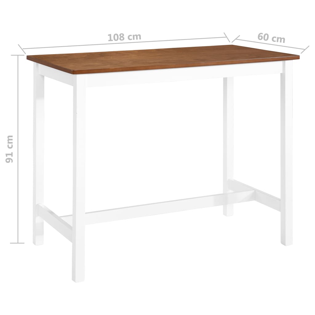 Bar Table Solid Wood 108X60X91 Cm