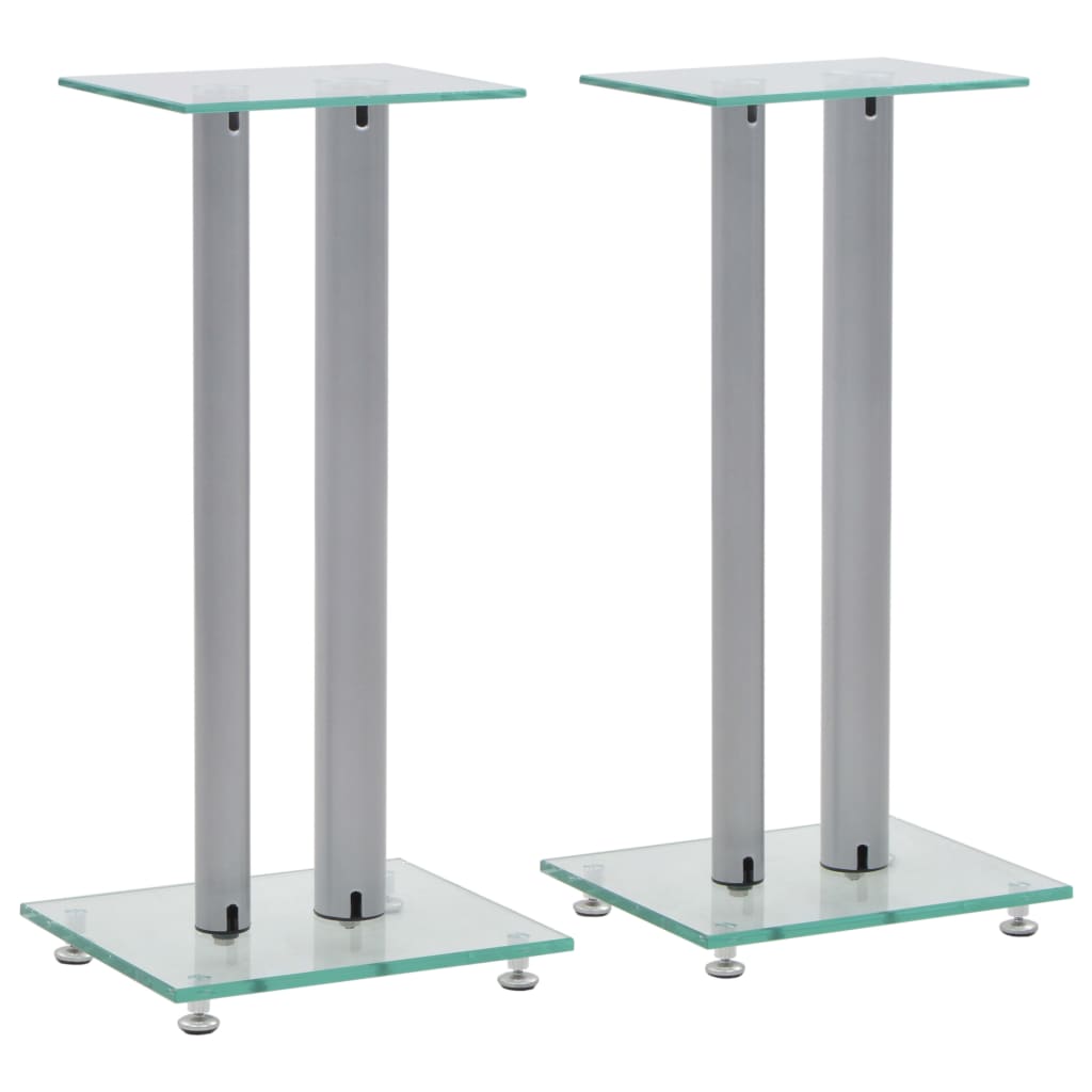 Speaker Stands 2 Pcs Tempered Glass Design