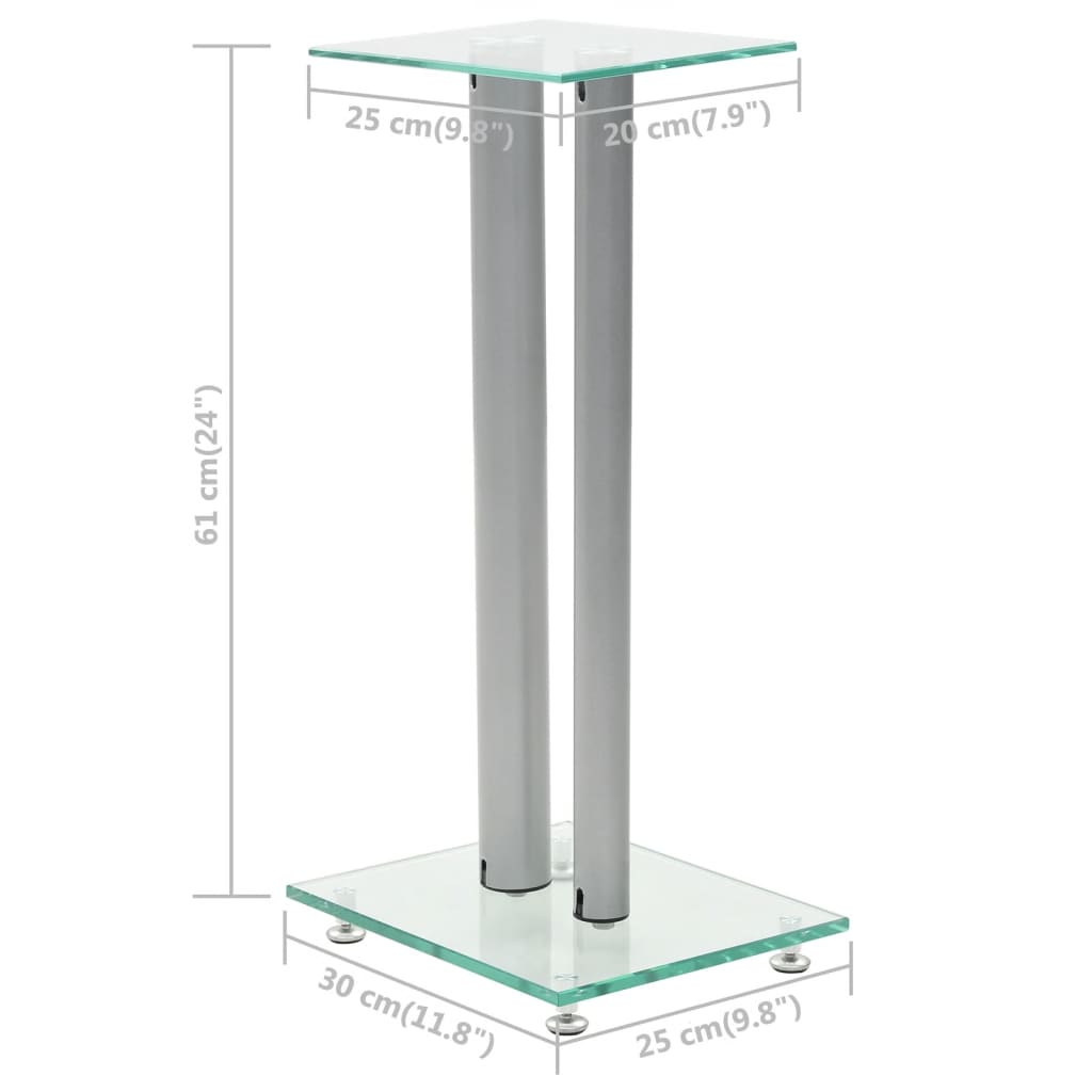 Speaker Stands 2 Pcs Tempered Glass Design