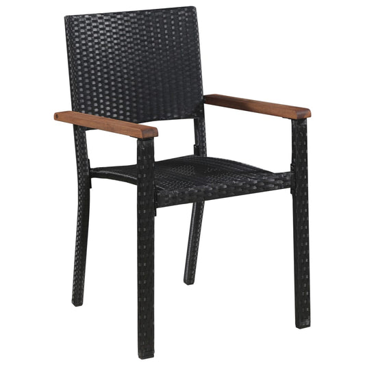 Outdoor Chairs 2 Pcs Poly Rattan Black