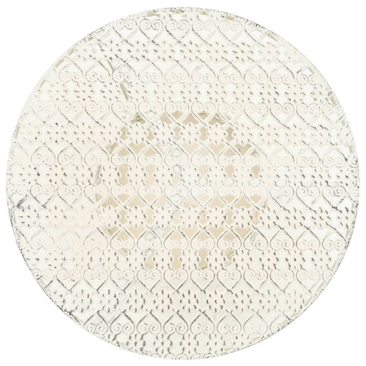 Bistro Table Vintage Style Round Metal 40X70 Cm White