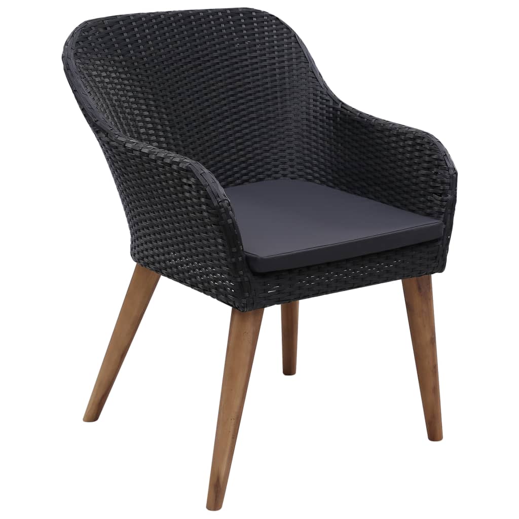 Outdoor Chairs With Cushions 2 Pcs Poly Rattan
