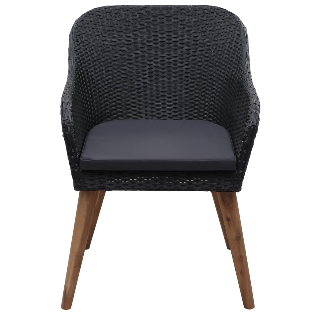 Outdoor Chairs With Cushions 2 Pcs Poly Rattan