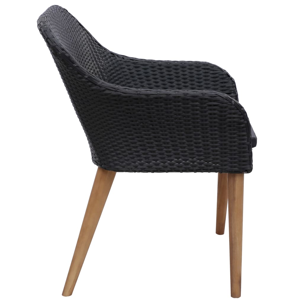Outdoor Chairs With Cushions 2 Pcs Poly Rattan