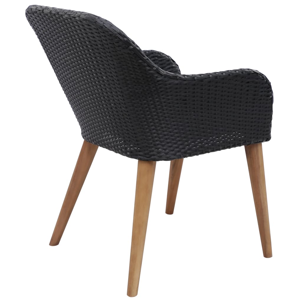 Outdoor Chairs With Cushions 2 Pcs Poly Rattan