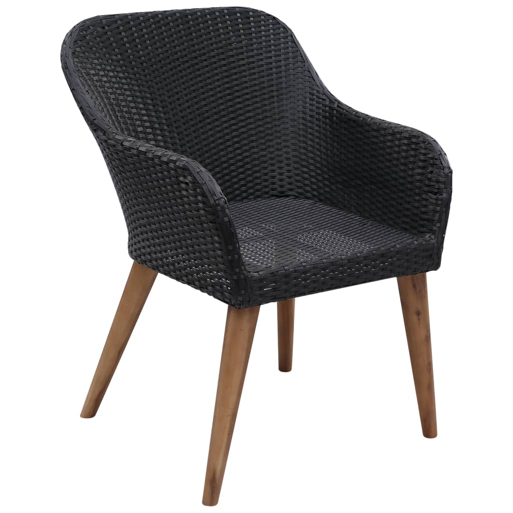 Outdoor Chairs With Cushions 2 Pcs Poly Rattan