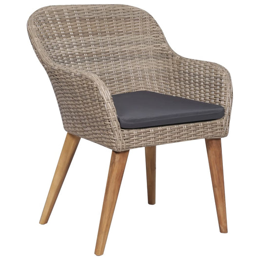 Outdoor Chairs With Cushions 2 Pcs Poly Rattan