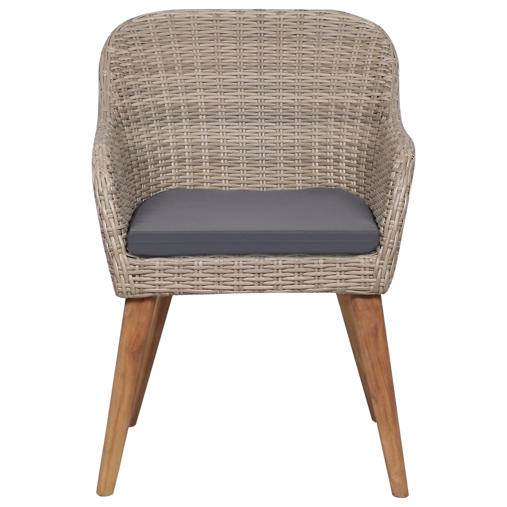 Outdoor Chairs With Cushions 2 Pcs Poly Rattan