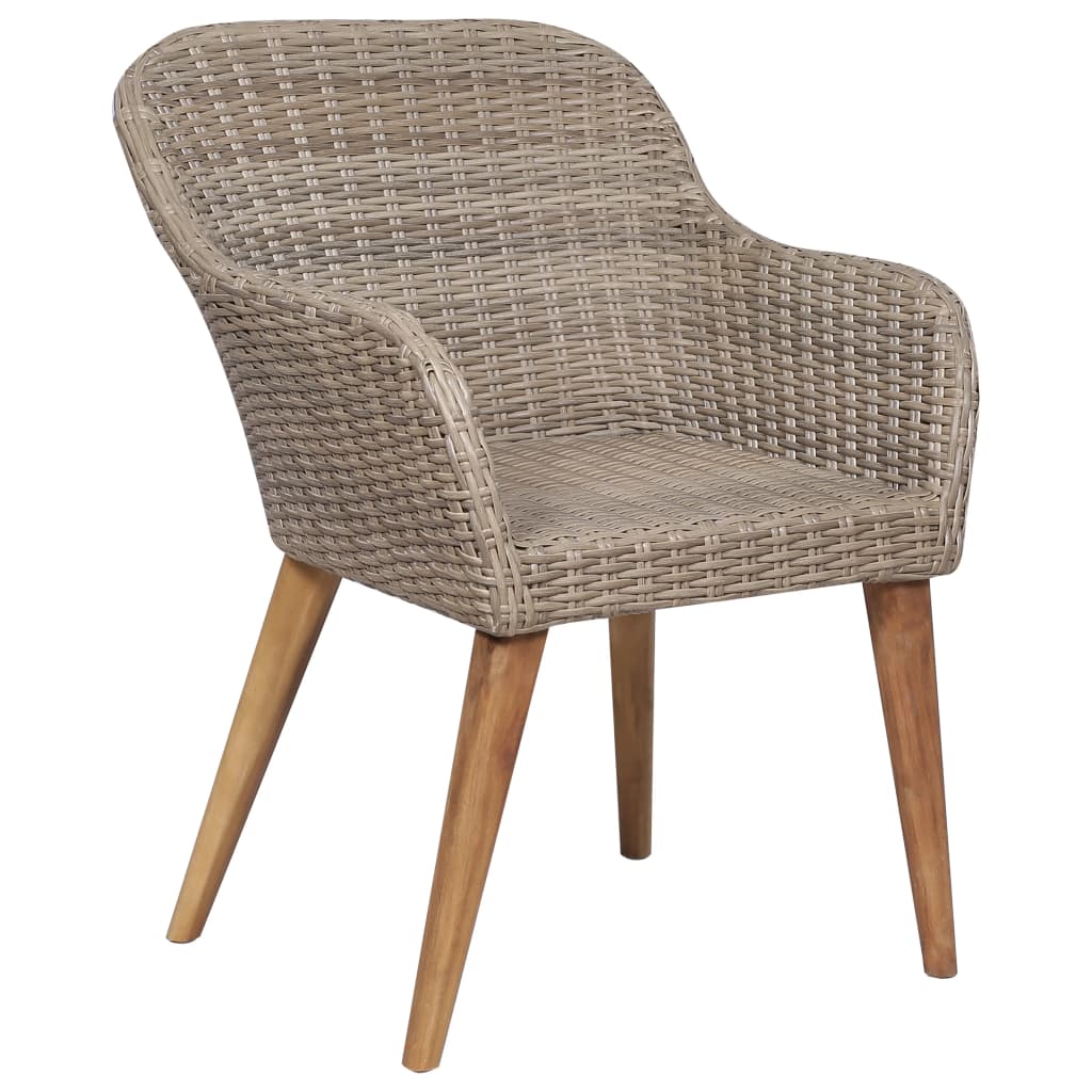 Outdoor Chairs With Cushions 2 Pcs Poly Rattan