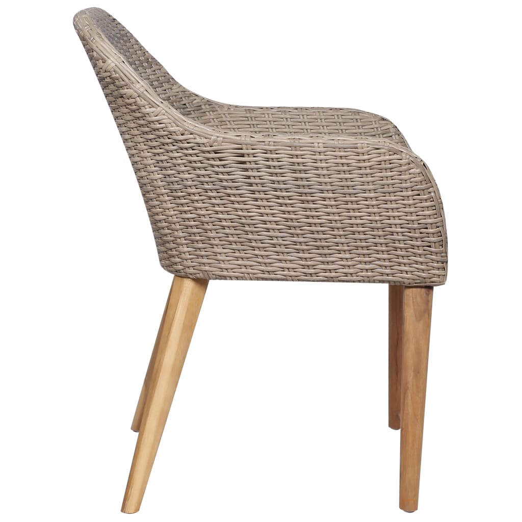 Outdoor Chairs With Cushions 2 Pcs Poly Rattan