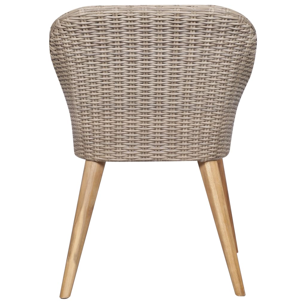 Outdoor Chairs With Cushions 2 Pcs Poly Rattan