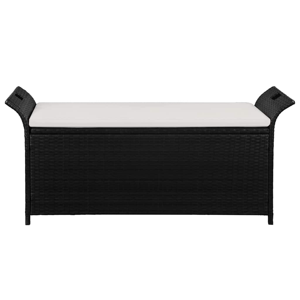 Storage Bench With Cushion 138 Cm Poly Rattan