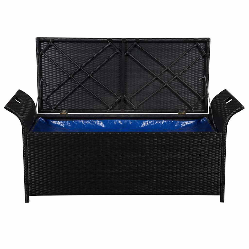 Storage Bench With Cushion 138 Cm Poly Rattan