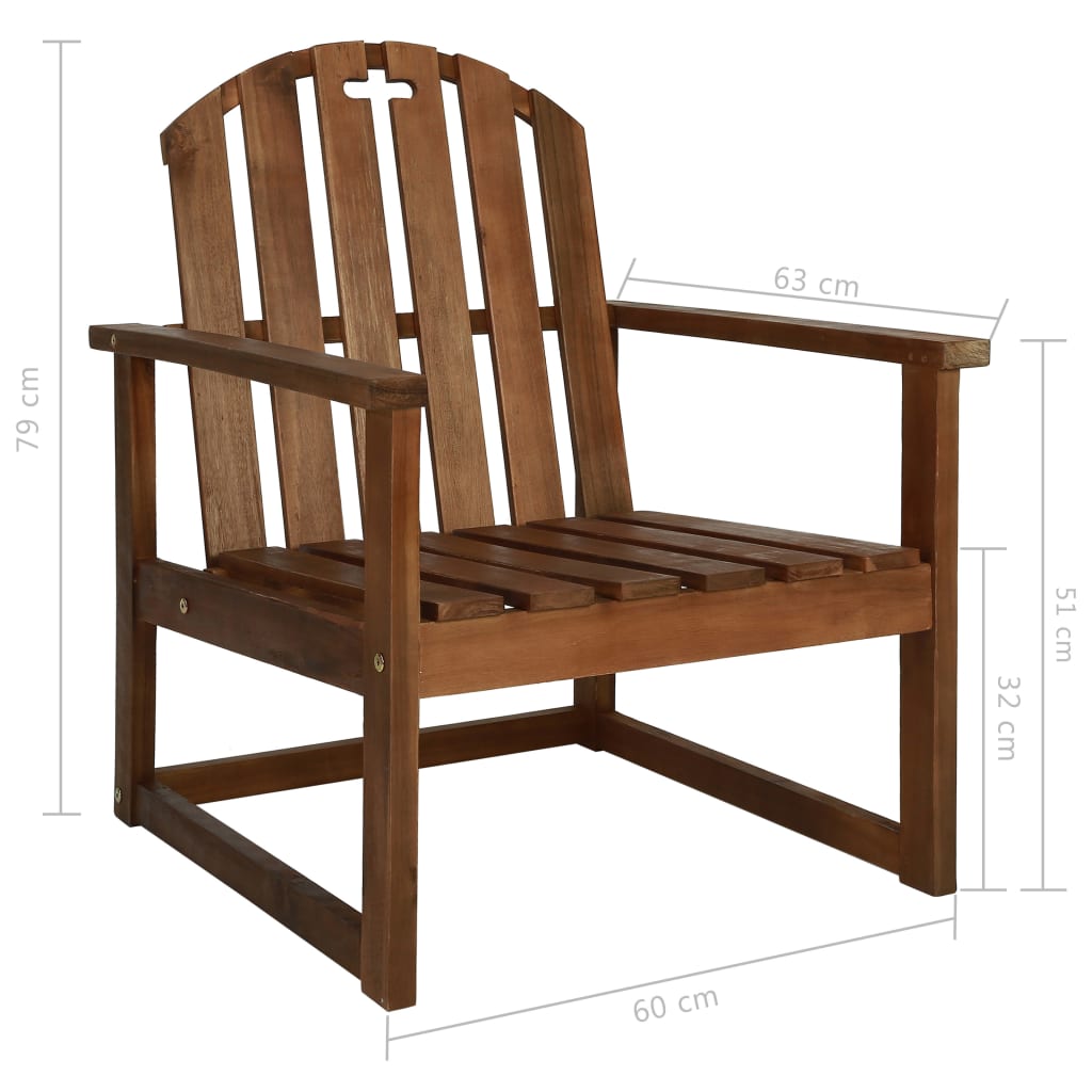 Garden Sofa Chairs 2 Pcs Solid Acacia Wood