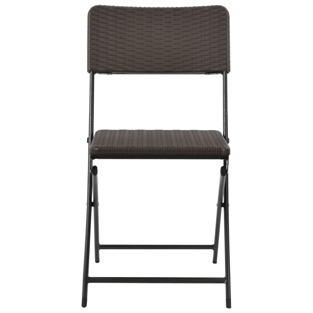 Folding Garden Chairs 2 Pcs Hdpe And Steel Brown