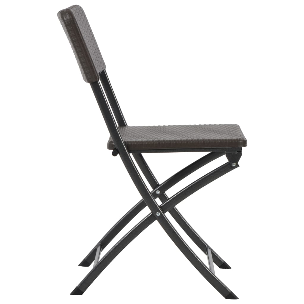 Folding Garden Chairs 2 Pcs Hdpe And Steel Brown