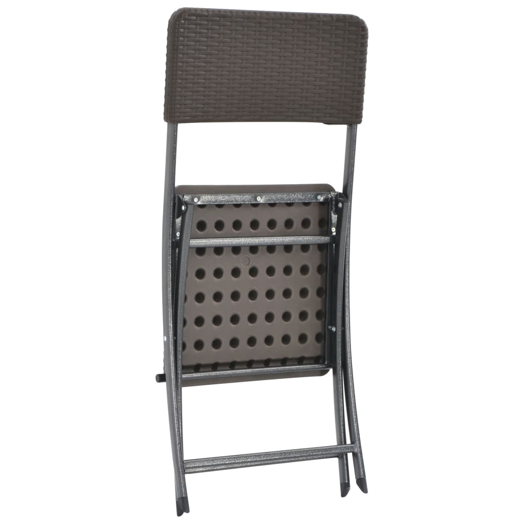 Folding Garden Chairs 2 Pcs Hdpe And Steel Brown
