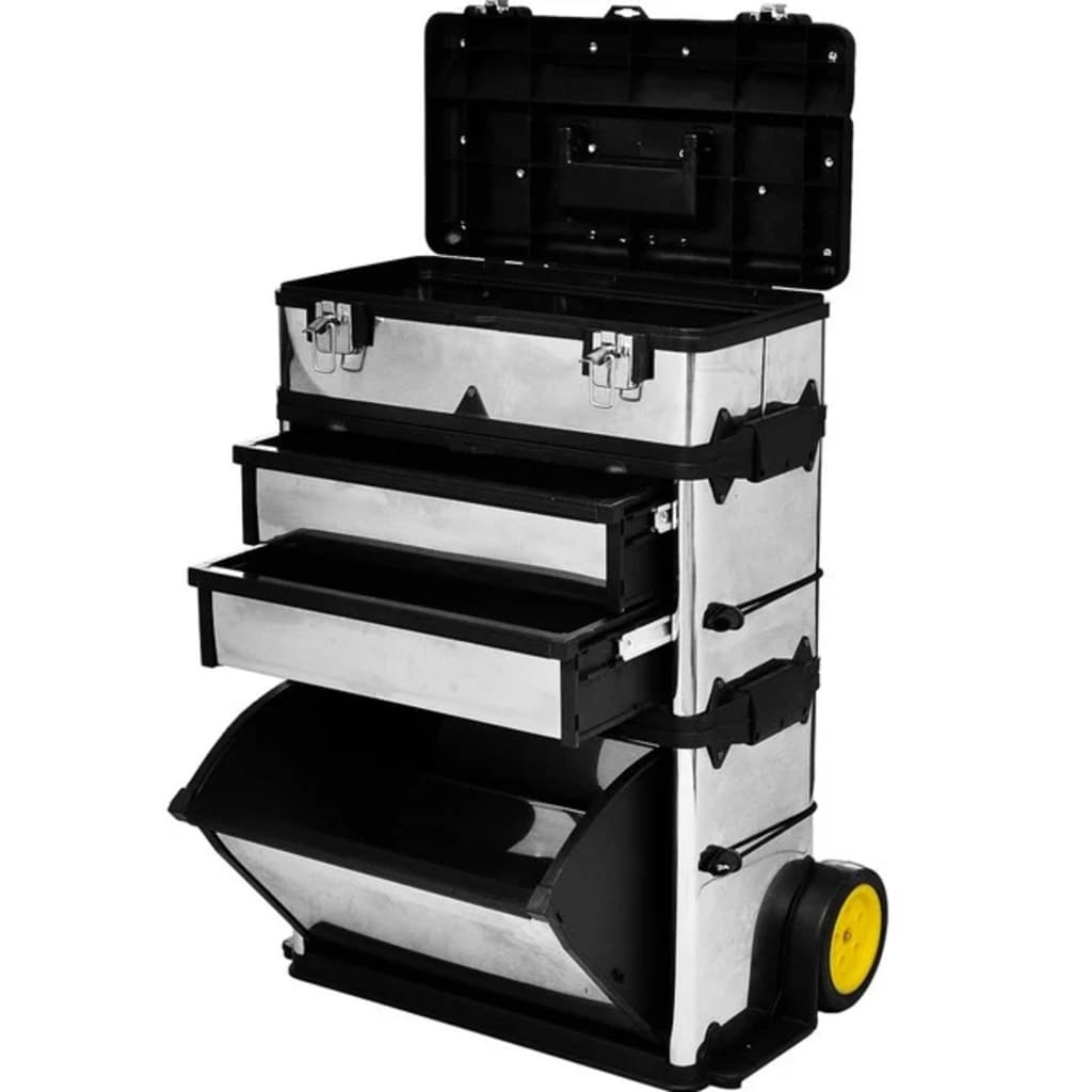 3-Part Rolling Tool Box With 2 Wheels