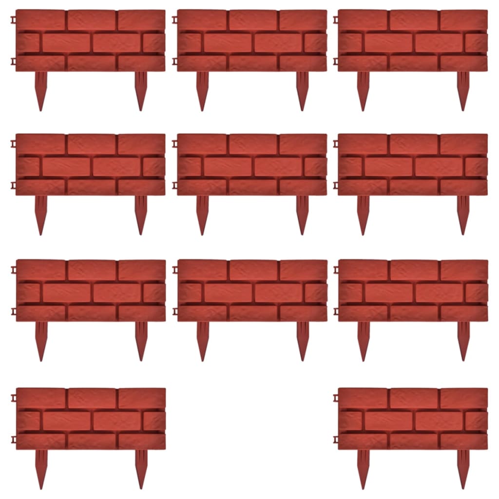 Lawn Divider With Brick Design 11 Pcs