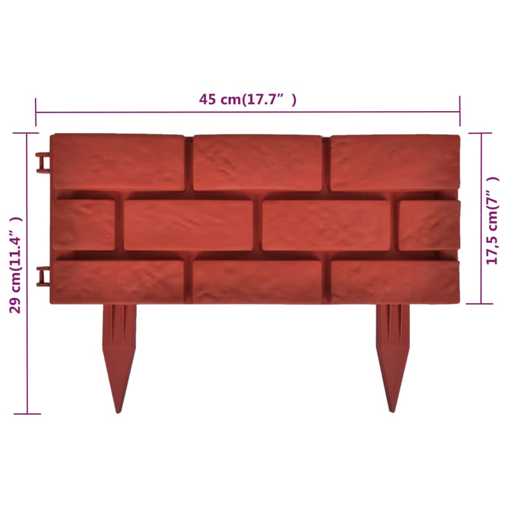 Lawn Divider With Brick Design 11 Pcs