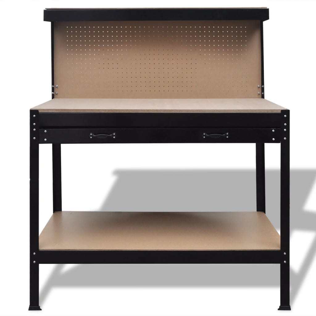 Workbench With Pegboard And Drawer