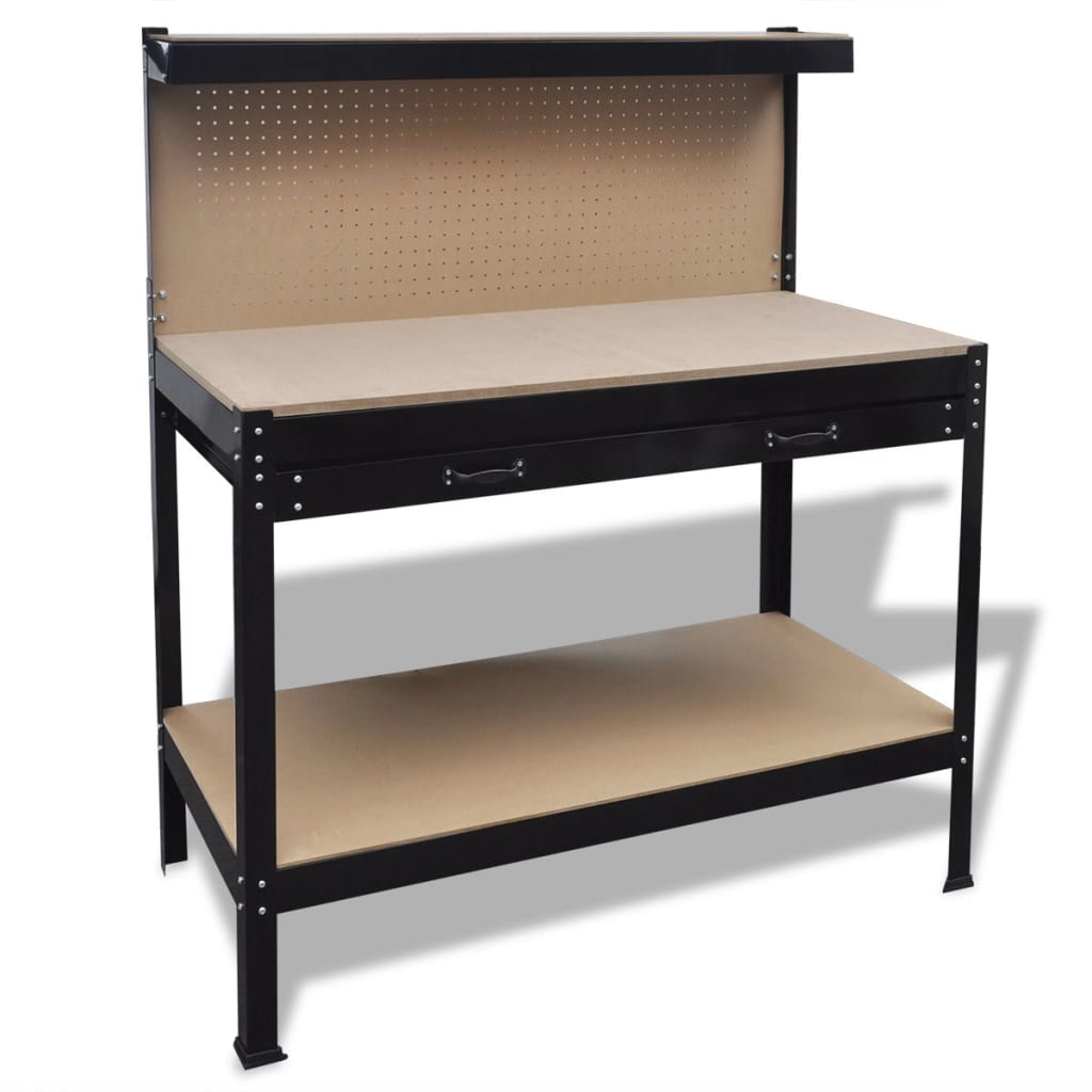 Workbench With Pegboard And Drawer