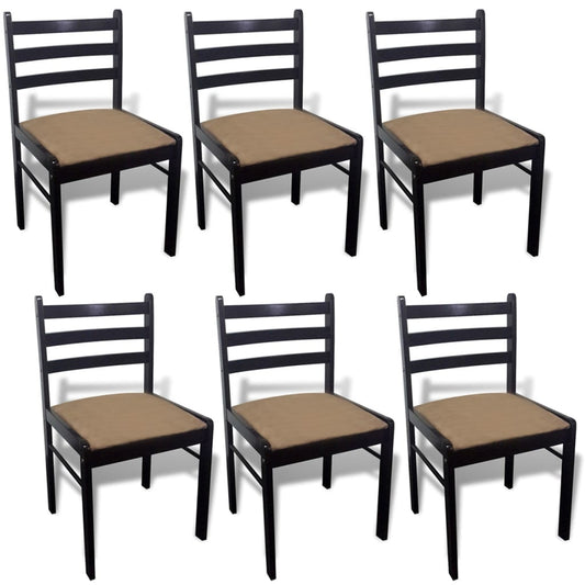 Dining Chairs 6 Pcs Solid Wood And Velvet