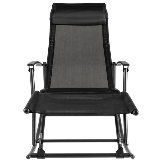 Garden Rocking Chair Steel And Textilene Black