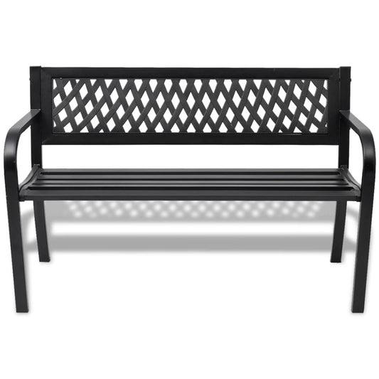 Garden Bench 118 Cm Steel Black