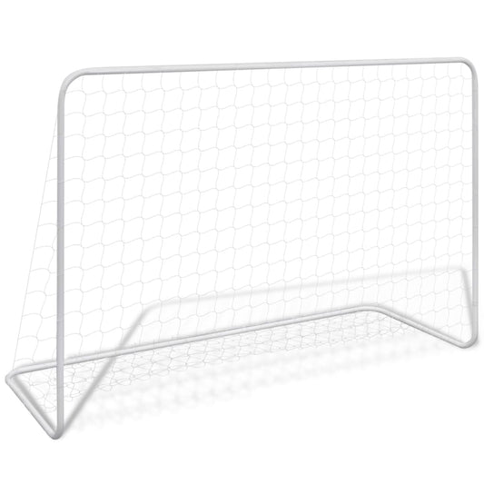 Football Goals 2 Pcs With Nets 182X61X122 Cm Steel White