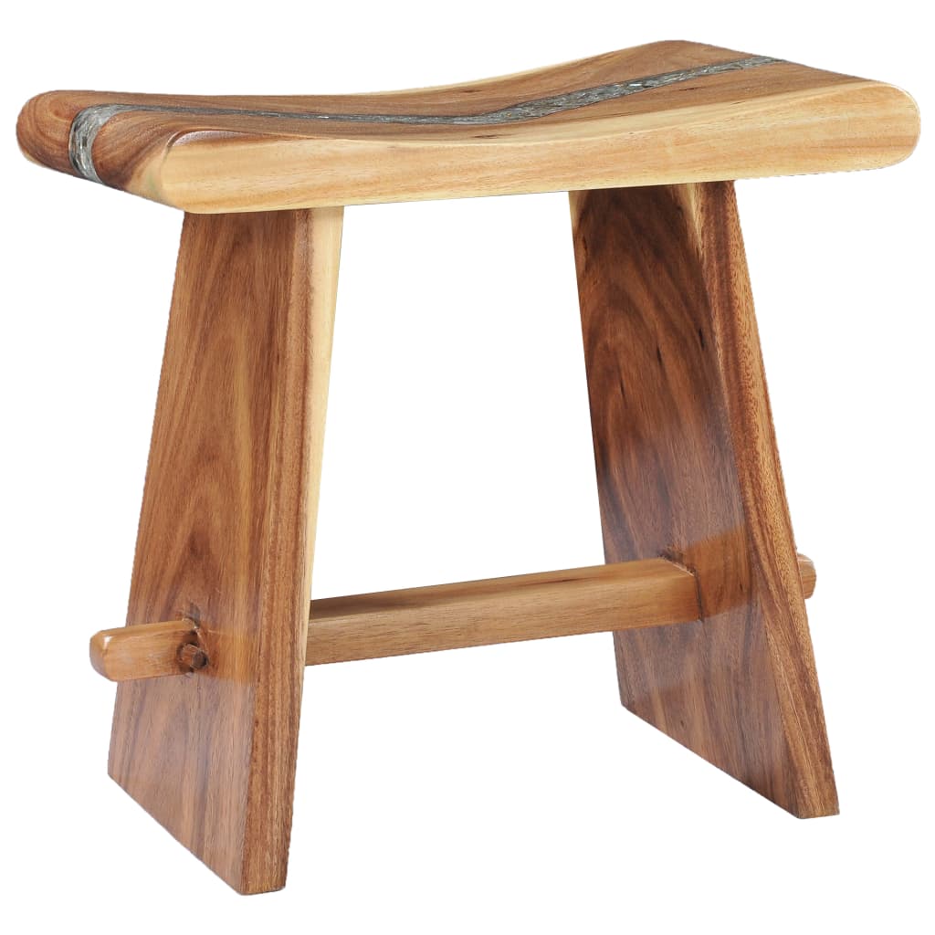 Stool Solid Suar Wood And Polyresin
