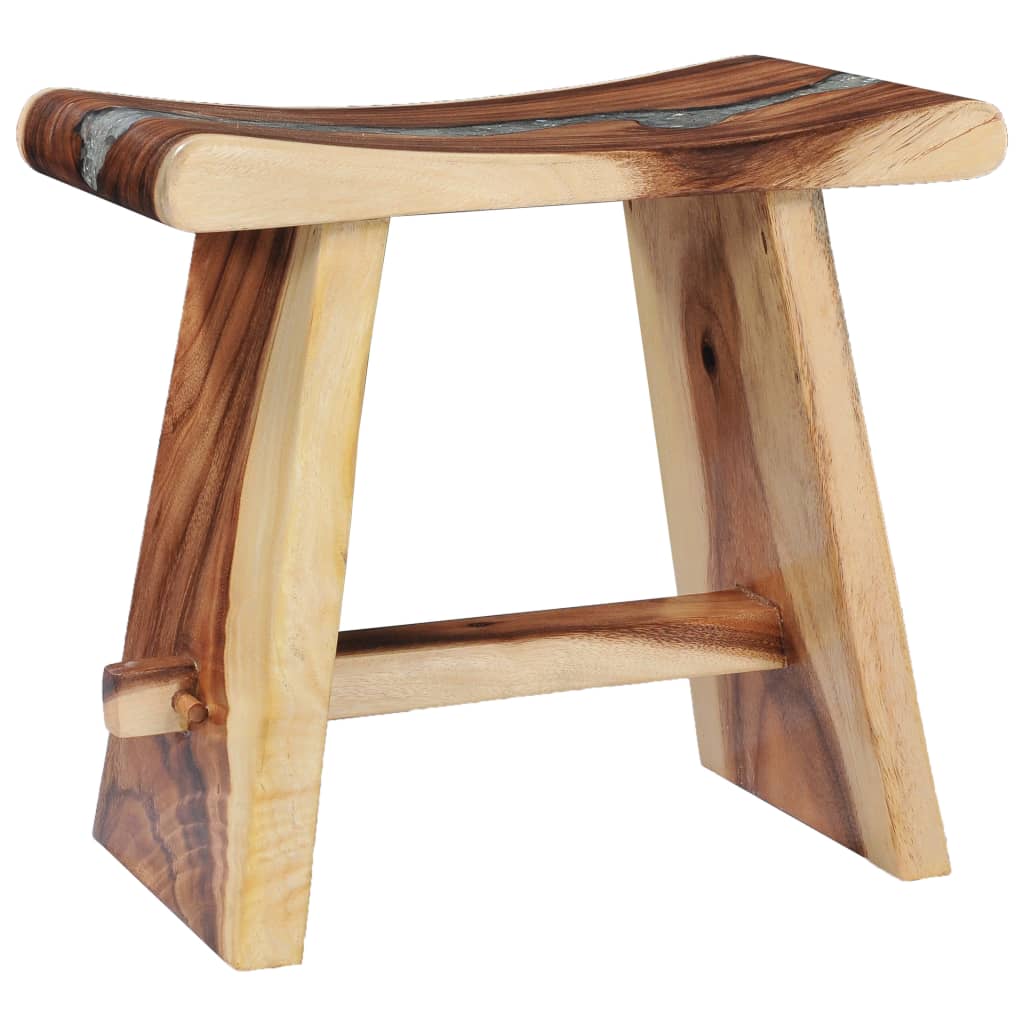 Stool Solid Suar Wood And Polyresin