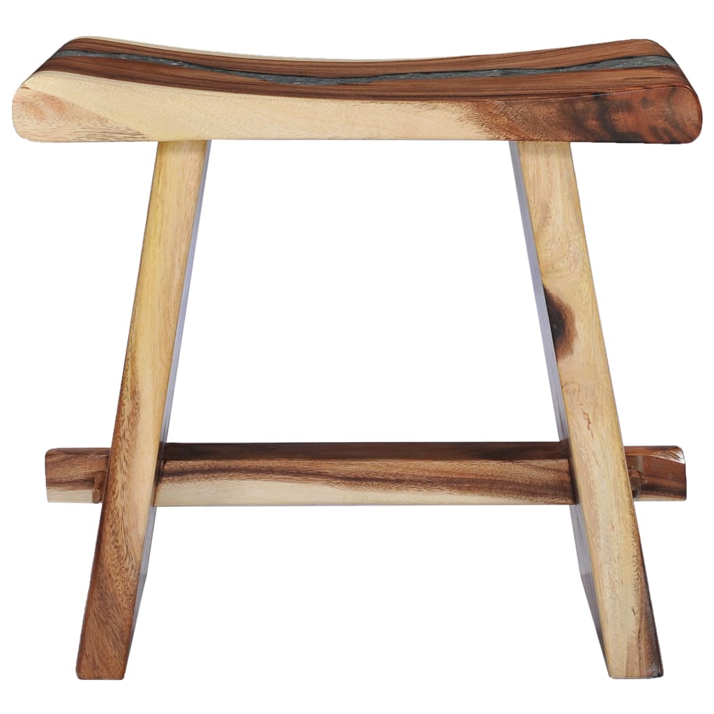 Stool Solid Suar Wood And Polyresin