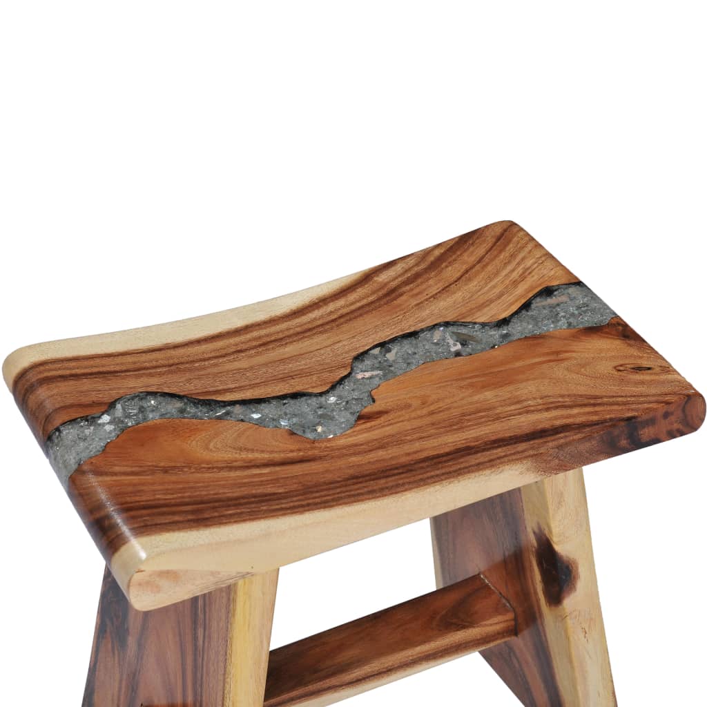 Stool Solid Suar Wood And Polyresin