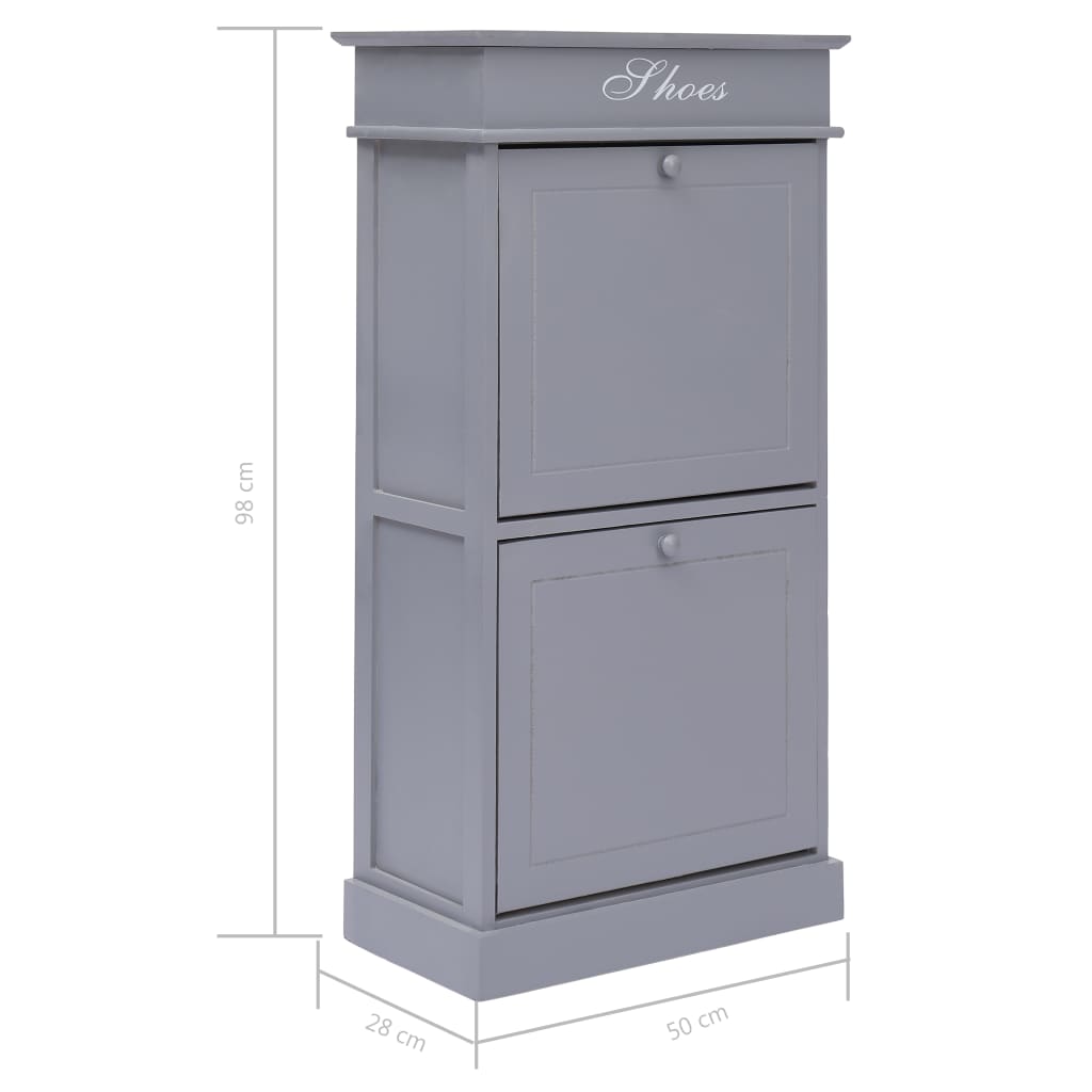 Shoe Cabinet 50X28X98 Cm Paulownia Wood