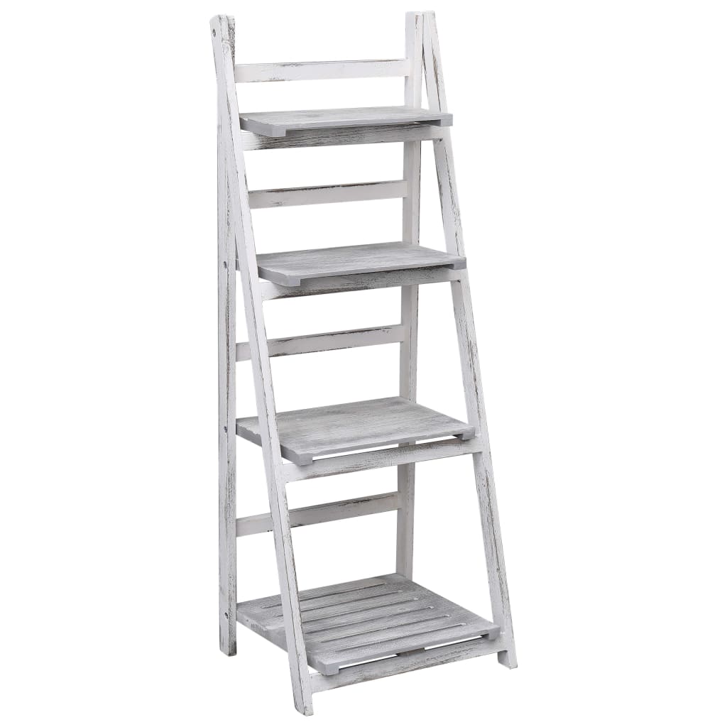 4-Tier Plant Stand Grey 43X33X113 Cm Wood