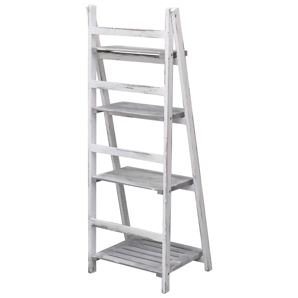 4-Tier Plant Stand Grey 43X33X113 Cm Wood