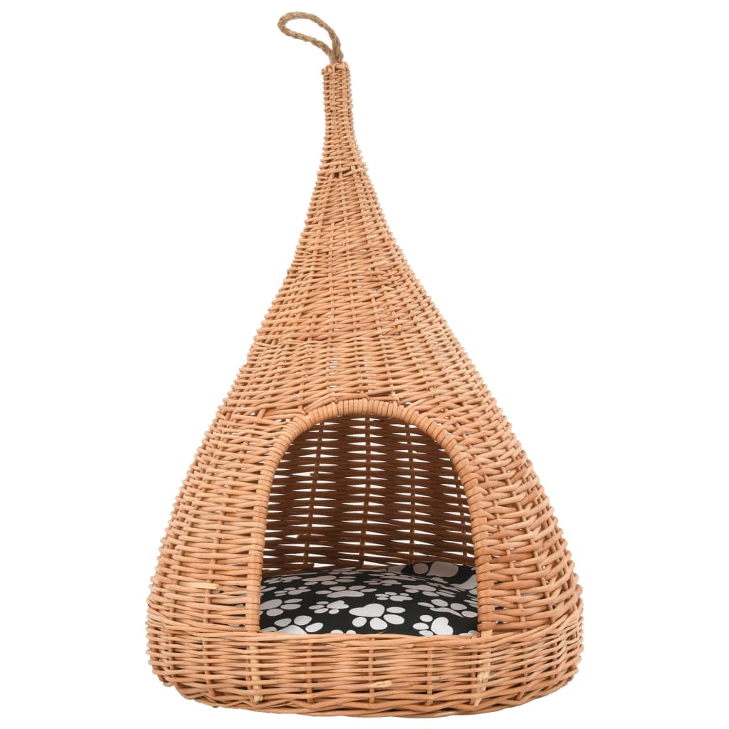 Cat House With Cushion 40X60 Cm Willow Teepee
