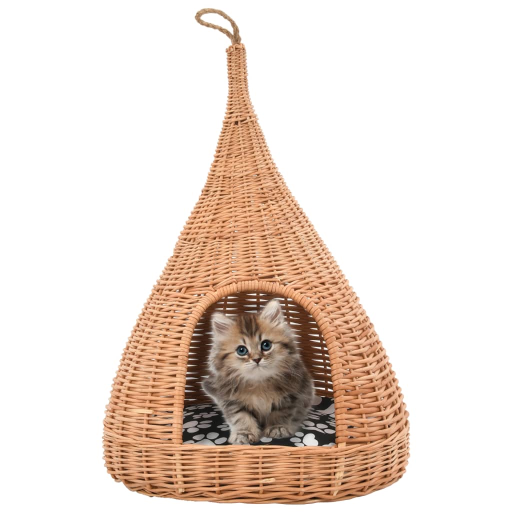 Cat House With Cushion 40X60 Cm Willow Teepee