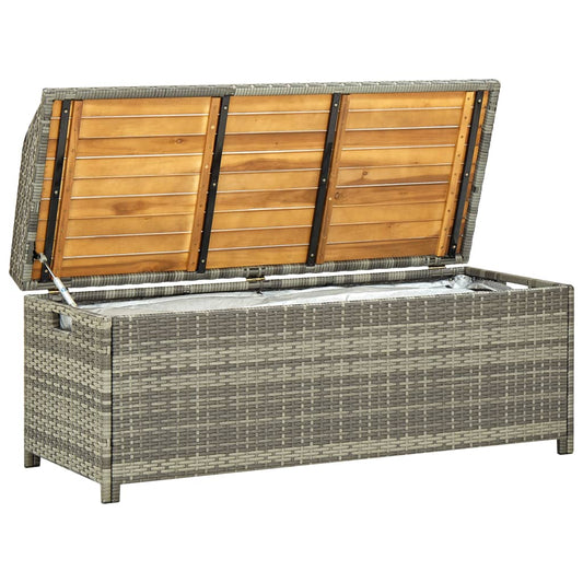 Garden Storage Bench 120 Cm Poly Rattan