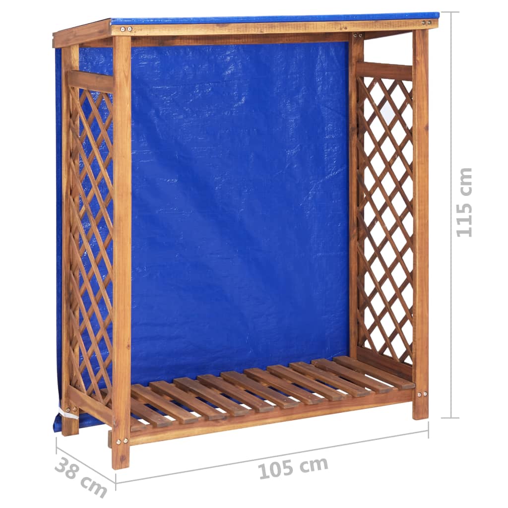Firewood Storage Shed 105X38X115 Cm Solid Acacia Wood