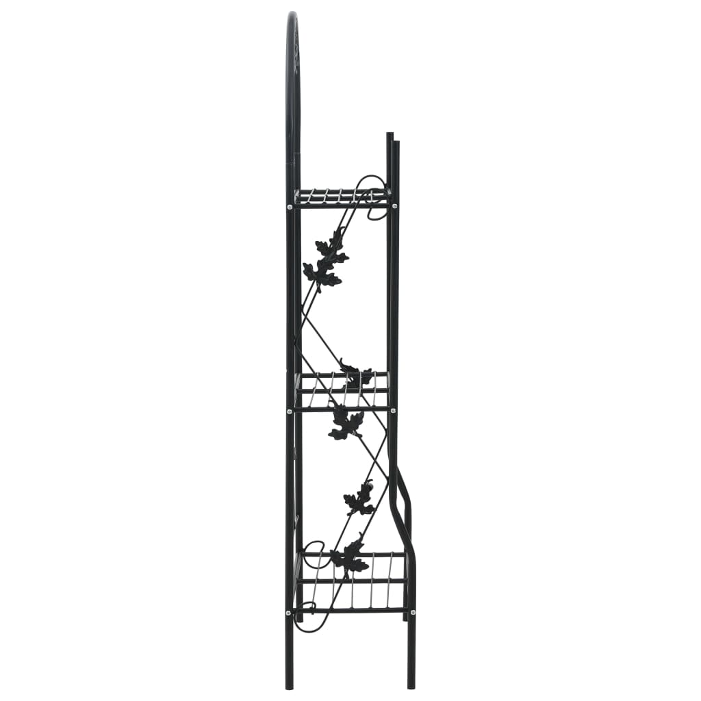 3-Layer Plant Rack Black 52X28X128 Cm Iron