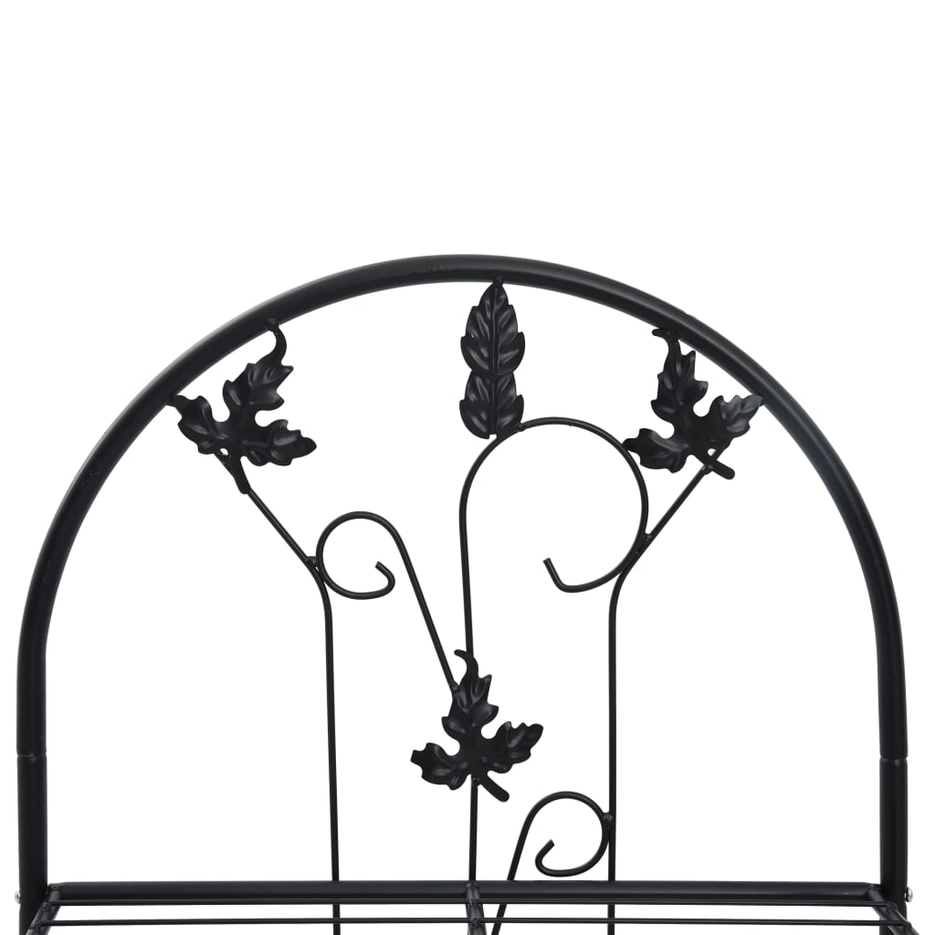 3-Layer Plant Rack Black 52X28X128 Cm Iron