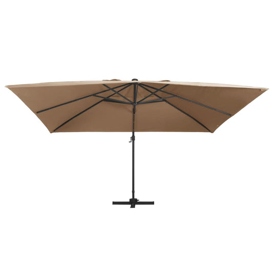 Cantilever Garden Parasol With Led Lights And Aluminium Pole 400X300 Cm