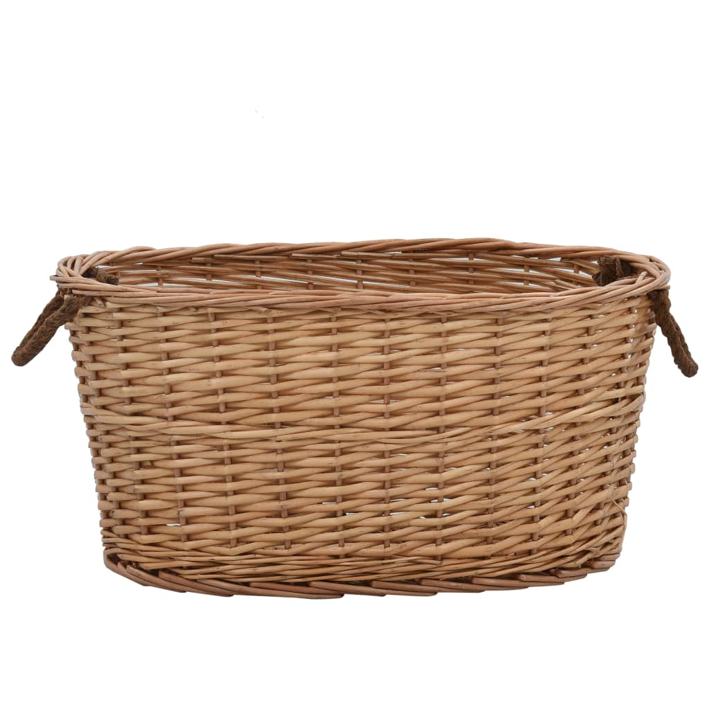 Firewood Basket With Carrying Handles Natural Willow